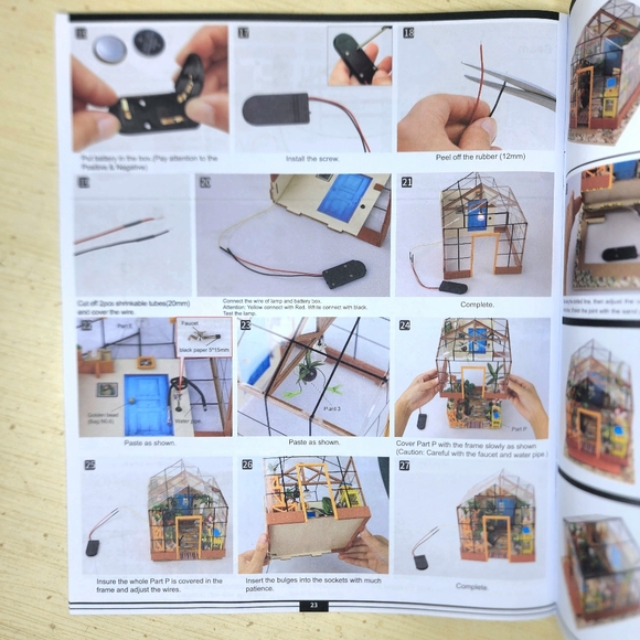 NIB Robotime Miniature Lighted House Kit DG104 Cathy's Flower House - Picture 9 of 10